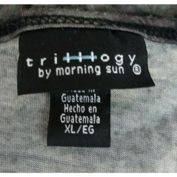 Trilllogy by Morning Sun Green Beaded Floral Leopard Design Shirt Size XL - Picture 5 of 6